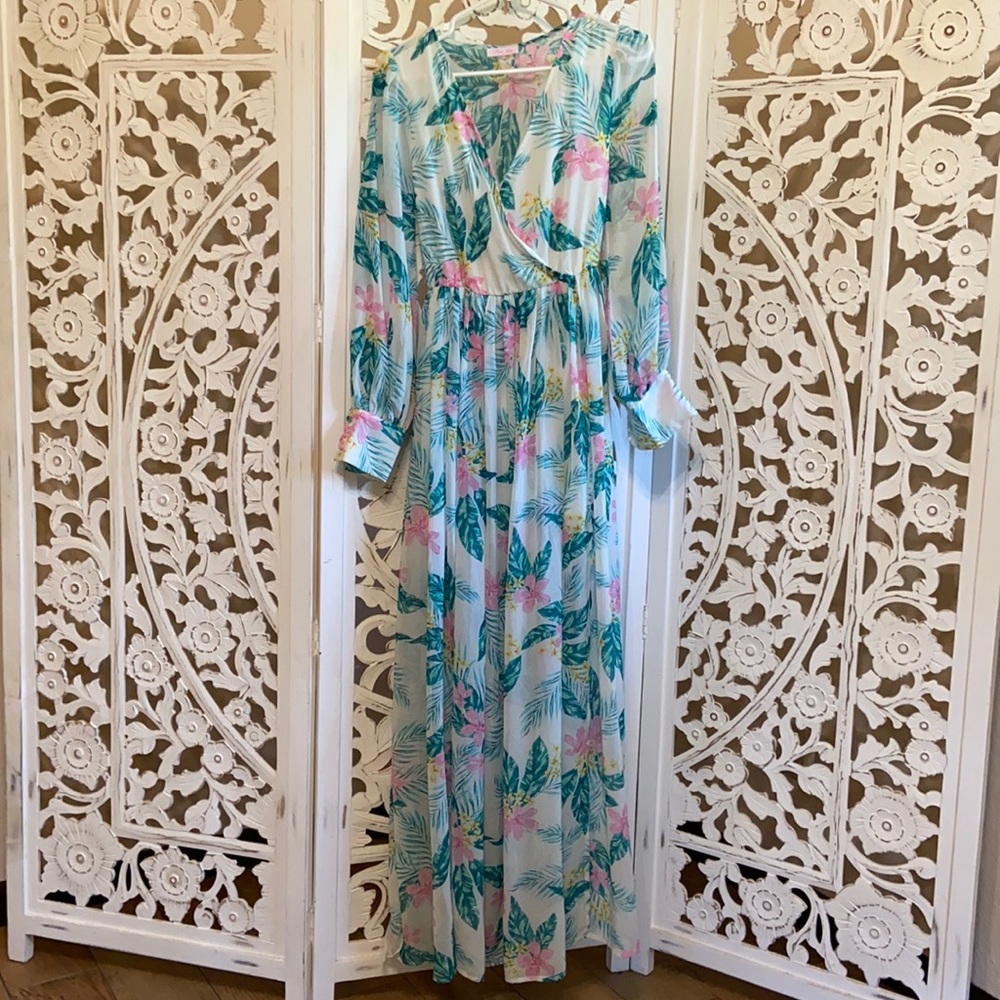 Pink lily maxi dress